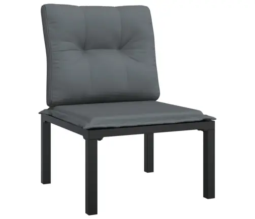 5-Daļīgs Dārza Mēbeļu Komplekts, Melns, Pelēks, Pe Rotangpalma Vidaxl