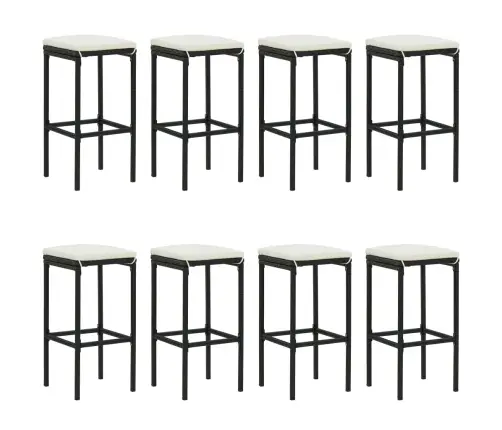 Sodo Komplektas Su Pagalvėlėmis, 9 Dalių, Juodas, Poliratanas