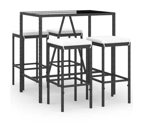 5-Daļīgs Dārza Mēbeļu Komplekts Ar Matračiem, Pe Rotangpalma Vidaxl