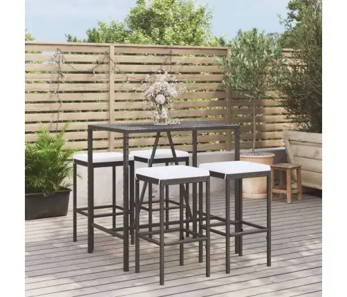 5-Daļīgs Dārza Mēbeļu Komplekts Ar Matračiem, Pe Rotangpalma Vidaxl