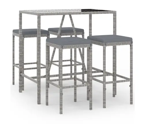 5-Daļīgs Dārza Mēbeļu Komplekts Ar Matračiem, Pe Rotangpalma Vidaxl