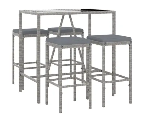 5-Daļīgs Dārza Mēbeļu Komplekts Ar Matračiem, Pe Rotangpalma Vidaxl