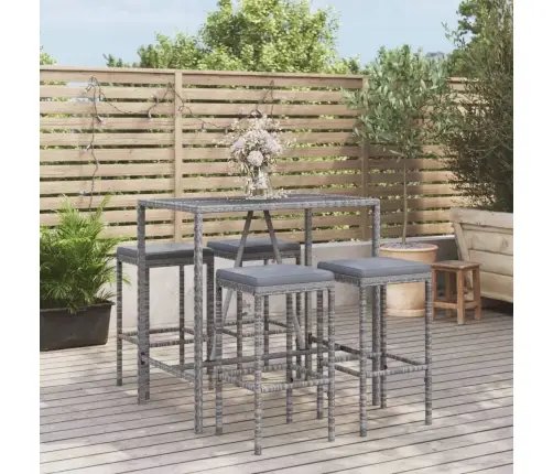 5-Daļīgs Dārza Mēbeļu Komplekts Ar Matračiem, Pe Rotangpalma Vidaxl