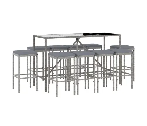 11-Daļīgs Bāra Mēbeļu Komplekts, Matrači, Pe Rotangpalma Vidaxl