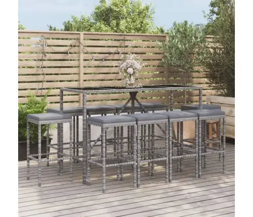 11-Daļīgs Bāra Mēbeļu Komplekts, Matrači, Pe Rotangpalma Vidaxl