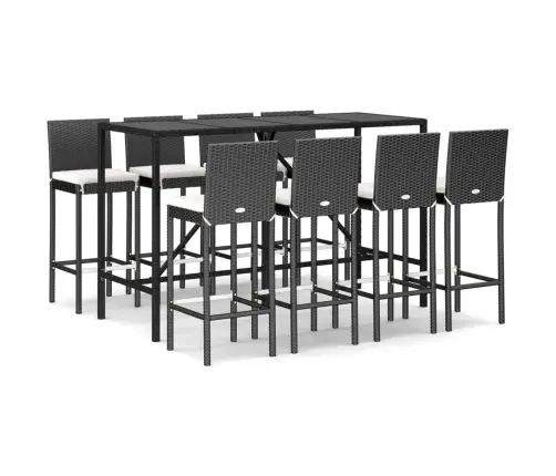 9-Daļīgs Dārza Mēbeļu Komplekts Ar Matračiem, Pe Rotangpalma Vidaxl