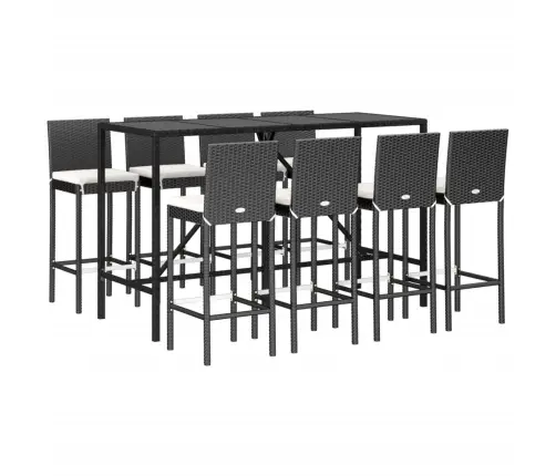 9-Daļīgs Dārza Mēbeļu Komplekts Ar Matračiem, Pe Rotangpalma Vidaxl