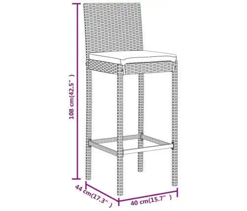 9-Daļīgs Dārza Mēbeļu Komplekts Ar Matračiem, Pe Rotangpalma Vidaxl