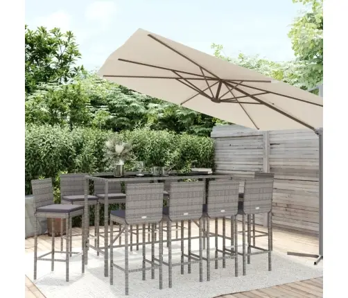 11-Daļīgs Bāra Mēbeļu Komplekts, Matrači, Pe Rotangpalma Vidaxl