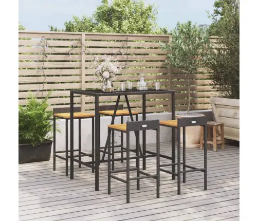 5-Daļīgs Dārza Bāra Mēbeļu Komplekts, Pe Rotangpalma, Akācija Vidaxl