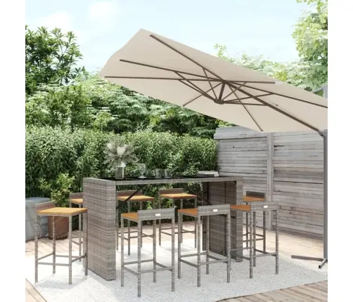 9-Daļīgs Dārza Bāra Mēbeļu Komplekts, Pe Rotangpalma, Akācija Vidaxl