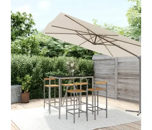 5-Daļīgs Dārza Bāra Mēbeļu Komplekts, Pe Rotangpalma, Akācija Vidaxl