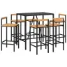 7-Daļīgs Dārza Bāra Mēbeļu Komplekts, Pe Rotangpalma, Akācija Vidaxl