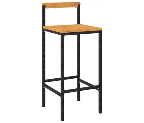 Sodo Baro Komplektas, 9 Dalių, Juodas, Poliratanas Ir Akacija