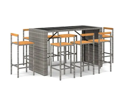 7-Daļīgs Dārza Bāra Mēbeļu Komplekts, Pe Rotangpalma, Akācija Vidaxl