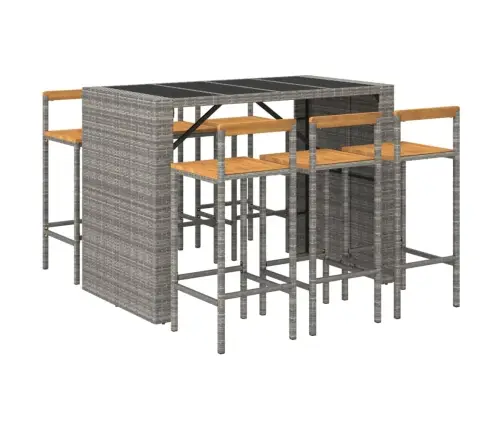 7-Daļīgs Dārza Bāra Mēbeļu Komplekts, Pe Rotangpalma, Akācija Vidaxl