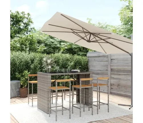 7-Daļīgs Dārza Bāra Mēbeļu Komplekts, Pe Rotangpalma, Akācija Vidaxl