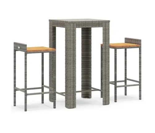 3-Daļīgs Dārza Bāra Mēbeļu Komplekts, Pe Rotangpalma, Akācija Vidaxl