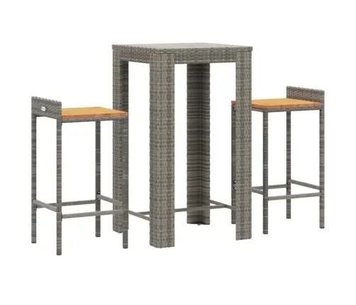 3-Daļīgs Dārza Bāra Mēbeļu Komplekts, Pe Rotangpalma, Akācija Vidaxl