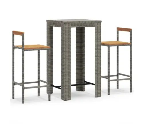 3-Daļīgs Dārza Bāra Mēbeļu Komplekts, Pe Rotangpalma, Akācija Vidaxl
