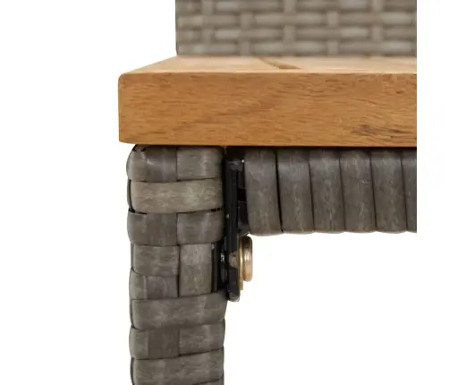 Sodo Baro Komplektas, 5 Dalių, Pilkas, Poliratanas Ir Akacija