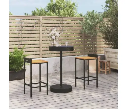 3-Daļīgs Dārza Bāra Mēbeļu Komplekts, Pe Rotangpalma, Akācija Vidaxl