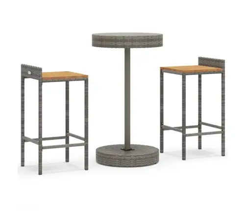 3-Osaline Aia Baarikomplekt, Hall, Polürotang Ja Akaatsiapuit