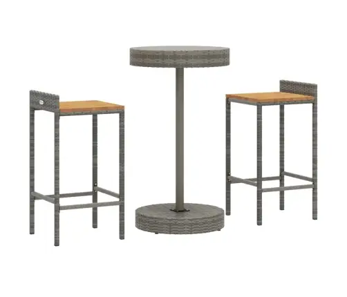 3-Osaline Aia Baarikomplekt, Hall, Polürotang Ja Akaatsiapuit