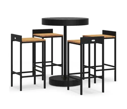 5-Daļīgs Dārza Bāra Mēbeļu Komplekts, Pe Rotangpalma, Akācija Vidaxl
