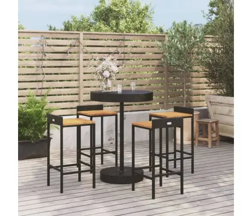 5-Daļīgs Dārza Bāra Mēbeļu Komplekts, Pe Rotangpalma, Akācija Vidaxl