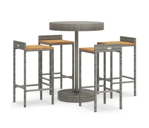 5-Osaline Aia Baarikomplekt, Hall, Polürotang Ja Akaatsiapuit