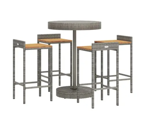 5-Osaline Aia Baarikomplekt, Hall, Polürotang Ja Akaatsiapuit