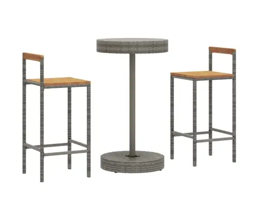 3-Daļīgs Dārza Bāra Mēbeļu Komplekts, Pe Rotangpalma, Akācija Vidaxl