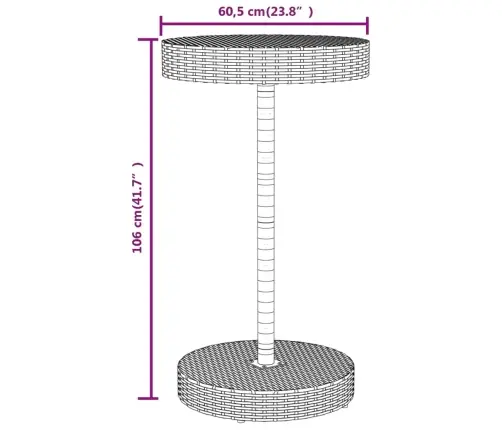 3-Daļīgs Dārza Bāra Mēbeļu Komplekts, Pe Rotangpalma, Akācija Vidaxl