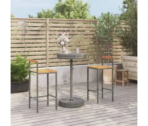 3-Daļīgs Dārza Bāra Mēbeļu Komplekts, Pe Rotangpalma, Akācija Vidaxl