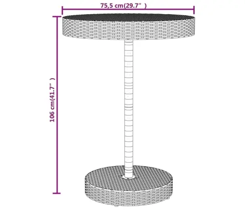 Sodo Baro Komplektas, 5 Dalių, Pilkas, Poliratanas Ir Akacija