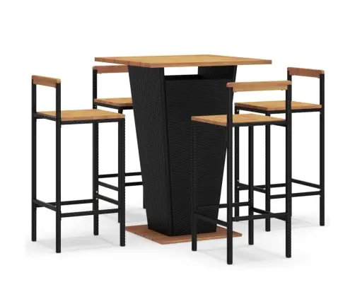 5-Daļīgs Dārza Bāra Mēbeļu Komplekts, Pe Rotangpalma, Akācija Vidaxl