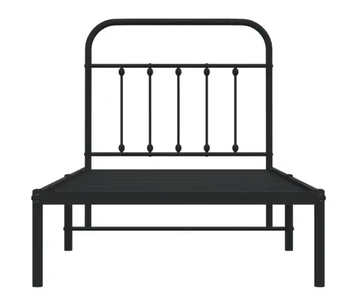 Metallist Voodiraam Peatsiga, Must, 80X200 Cm