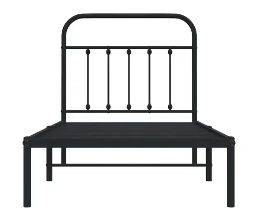 Metalinis Lovos Rėmas Su Galvūgaliu, Juodos Spalvos, 90X200Cm