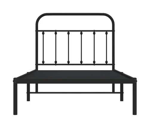 Gultas Rāmis Ar Galvgali, Melns Metāls, 100X190 Cm Vidaxl