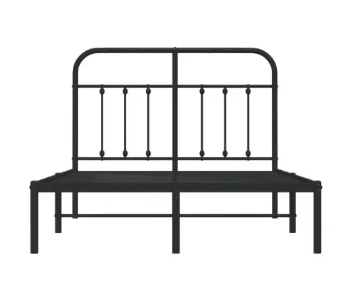 Metalinis Lovos Rėmas Su Galvūgaliu, Juodos Spalvos, 120X190 Cm