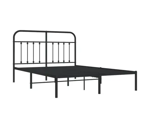 Metalinis Lovos Rėmas Su Galvūgaliu, Juodos Spalvos, 140X200Cm