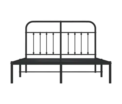 Metalinis Lovos Rėmas Su Galvūgaliu, Juodos Spalvos, 140X200Cm