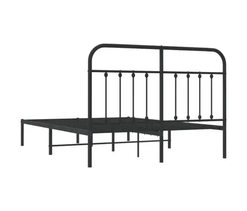 Metalinis Lovos Rėmas Su Galvūgaliu, Juodos Spalvos, 140X200Cm