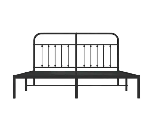 Metalinis Lovos Rėmas Su Galvūgaliu, Juodos Spalvos, 183X213Cm