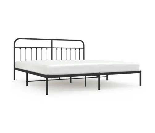 Gultas Rāmis Ar Galvgali, Melns Metāls, 200X200 Cm Vidaxl