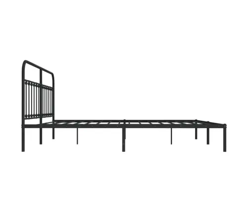 Gultas Rāmis Ar Galvgali, Melns Metāls, 200X200 Cm Vidaxl
