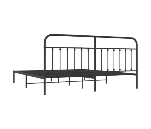 Gultas Rāmis Ar Galvgali, Melns Metāls, 200X200 Cm Vidaxl
