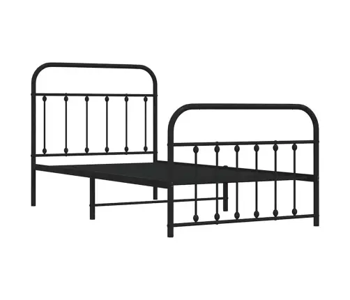 Lovos Rėmas Su Galvūgaliu/Kojūgaliu, Juodas, 100X190cm Metalas