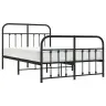 Gultas Rāmis Ar Galvgali Un Kājgali, Melns Metāls, 120X190 Cm Vidaxl